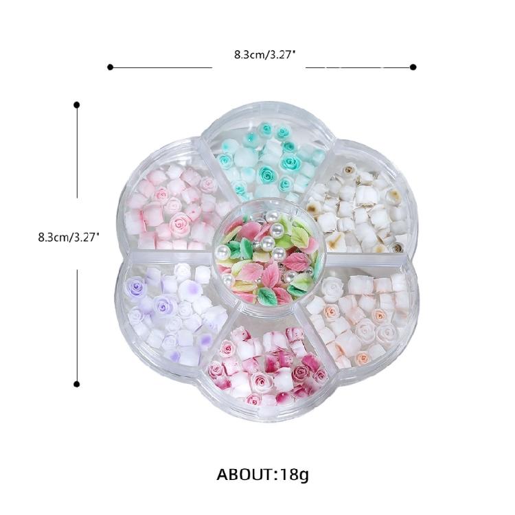 3D Flower Leaf Nails Art Charms Rose Flower Nail Charms for DIY Jewelry Making