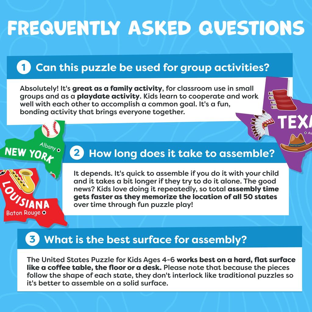 Momo & Nashi Amerikanisches Puzzle für Kinder von 4-6 Jahren - Lernspielzeug für Jungen und Mädchen Alter 3 - 70 Teile Amerikanische Karte Kinderpuzzle 50 Staaten und Hauptstädte