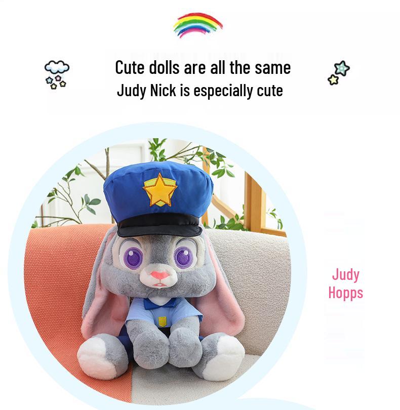 Zootopia Nick Fox & Judy Rabbit Plush Pillow Doll Set