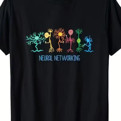 Men's Neural Network Pattern T-shirt AIML Computer Science Men's T-shirt Summer New Style Suitable for Both Men and Women