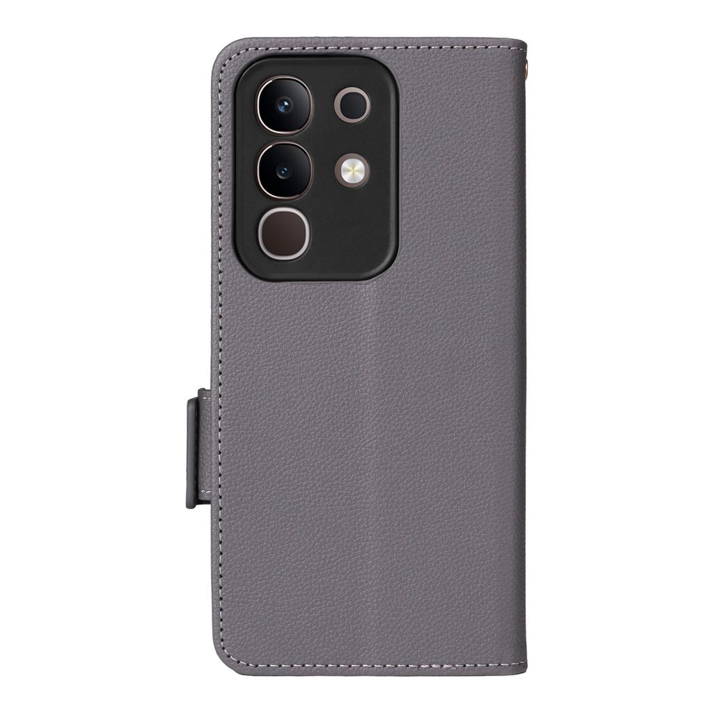 For vivo Y29 4G/T4x 5G Case with Wrist Strap Litchi Texture PU Leather Wallet Phone Cover