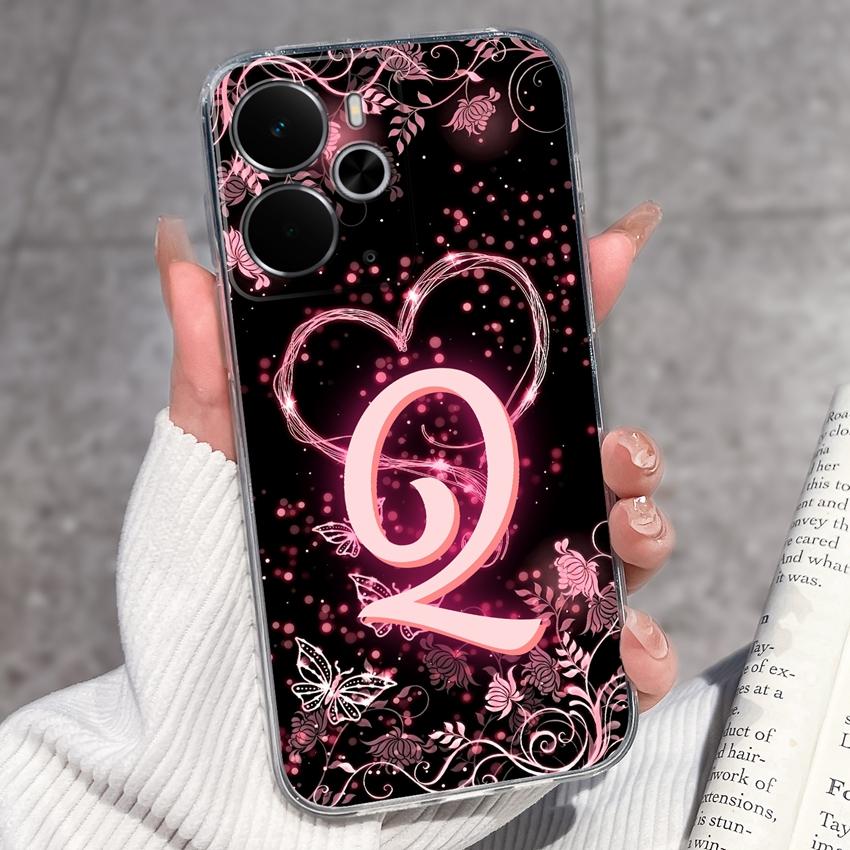 

Для Realme 14 15 13 12 Pro Plus 14T 14X 15T 12Lite Модний Арт Літери Чохол для Телефону Прозорий ТПУ Силікон Захисний Чохол від Падінь Для Realme Чохол Realme 15T 5G