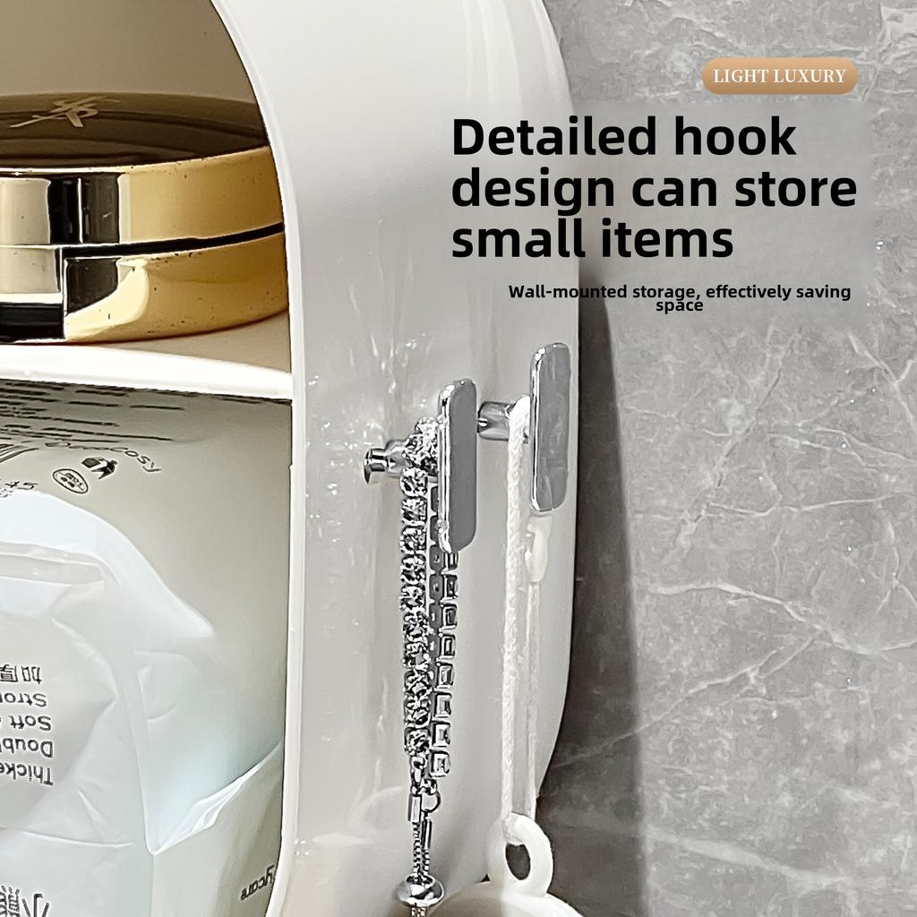 Tissue Box Wall Mount Toilet Paper Holder Large Capacity Waterproof Toilet Paper Container Wet Paper Towel Box Easy Install