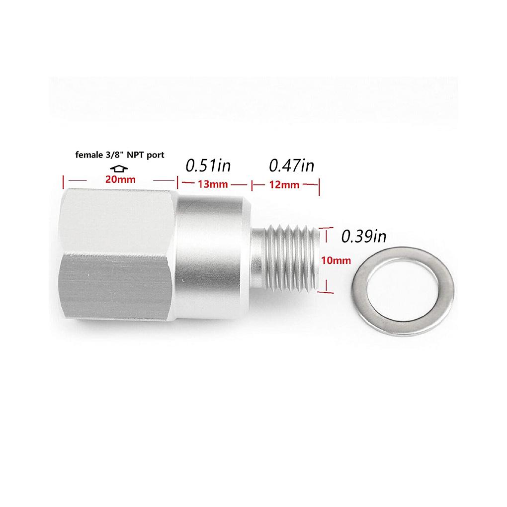 Adapter Sensor 3/8 NPT Engine Temperature M12 1.5 Automobile Coolant Angled Accessories Replacement Aluminium Durable