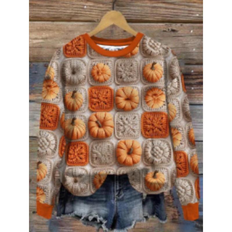 Podzimní a zimní nové dámské oblečení šik s dlouhým rukávem 3D dámský tištěný vzor ležérní móda dámská mikina volného střihu