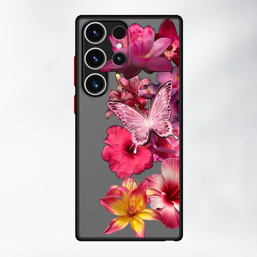 Funda Back Phone Cover Case for Samsung Galaxy S21 S20 FE S24 Plus S26 S25 Ultra S22 S23 FE Note 20 Ultra 10+ Cartoon Flower Art