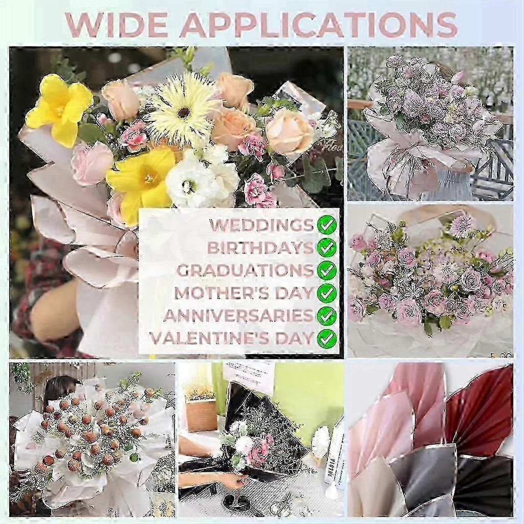 Z 20 Sheets of Flower Wrapping Paper for DIY Craft Flower Wrapping Gift Wrapping Florist Bouquet Supplies A