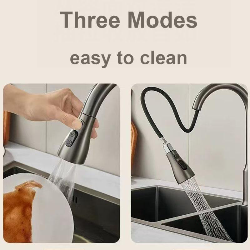Kitchen Pull Out Faucet Replace Sprayer Nozzle 3 Modes ABS Bathroom Basin Sink Shower Spray Head For 1/2" Connection