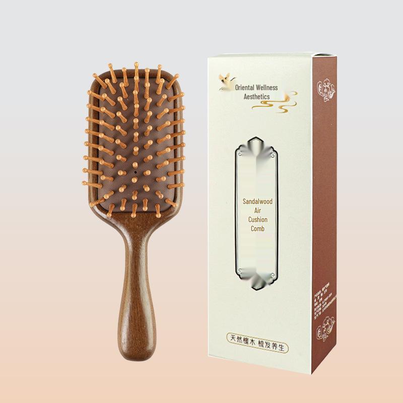 Sandelholz Meridian Massage Luftkissen Kamm Geschenkset - Massivholz Frisierkamm Souvenir