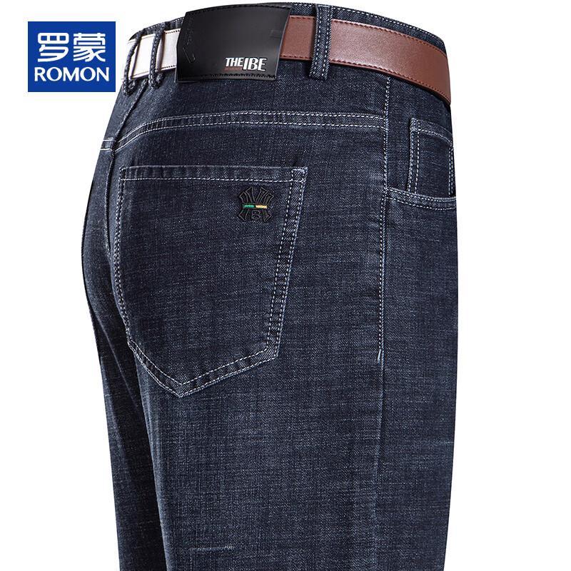 

Romon Men s Straight Fit Thick Denim Jeans 38