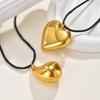 Stainless Steel Hollow Heart Droplet Adjustable Necklace 18K Gold Jewelry Nc-2152