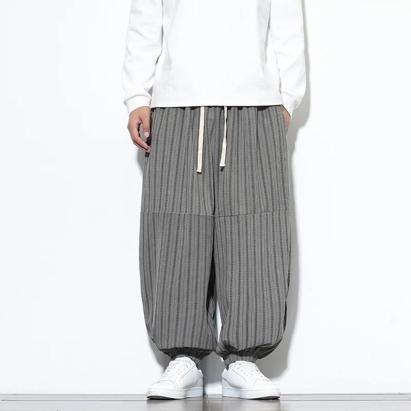 2025 Autumn Men Striped Corduroy Pants Men Jogger Vintage Lantern Pants Men Y2K High Streetwear Trousers Korean Loos Pants