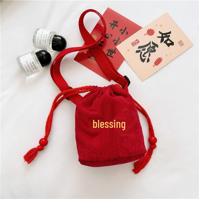 Large Capacity Crossbody Coin Purse for Kids - Cute Chinese New Year Design