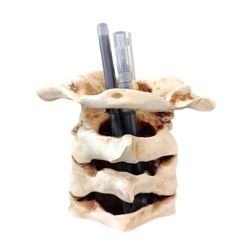 Skull Bones Pen Pencil Holder Makeup Brush Holder Vanty Desk Office Organzer Goth Decorations Gothic Skulls & Bones Organizer