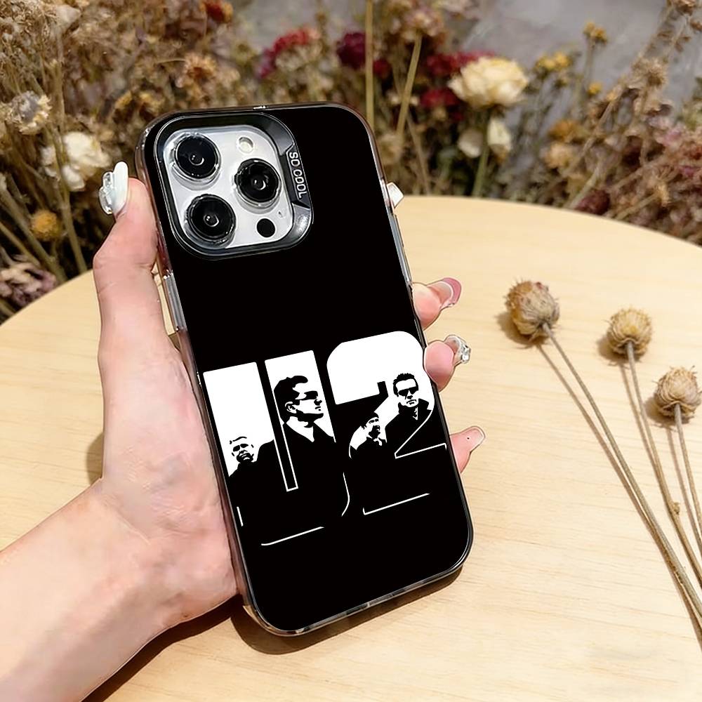 

U-U2-ES Band Phone Case For iPhone 17,16,15,14,13,12,11 Plus,Pro Max,XS,Colored Silver Plated Inside Cover iPhone15