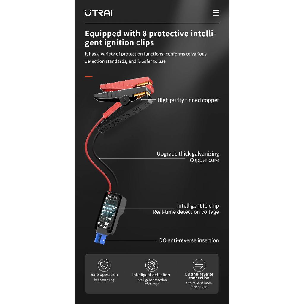 UTRAI Power Bank 2000A Jump Starter Portable Charger Car Booster 12V Auto Starting Device Emergency Car Battery Starter