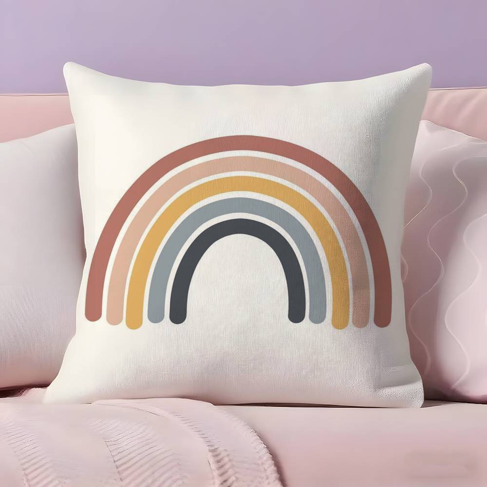 Rainbow Print Pillow Case  Ultra Soft Skin Friendly Fabric Cloud Like Comfort & Concealed Zipper