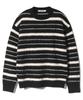 BASEMOMENT Hairy Stripe Rundstrick Schwarz