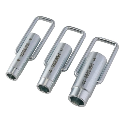 

HOZAN W-27 Box Wrench Set with Handle, 6 Sizes for Reaching Tight Spaces, Extremely Compact and Increased Work Efficiency, Ideal for Assembling and Di