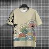 Summer Round Neck 3D Funny Cat Print Top Fashionable Casual Short Sleeved Men's T-shirts