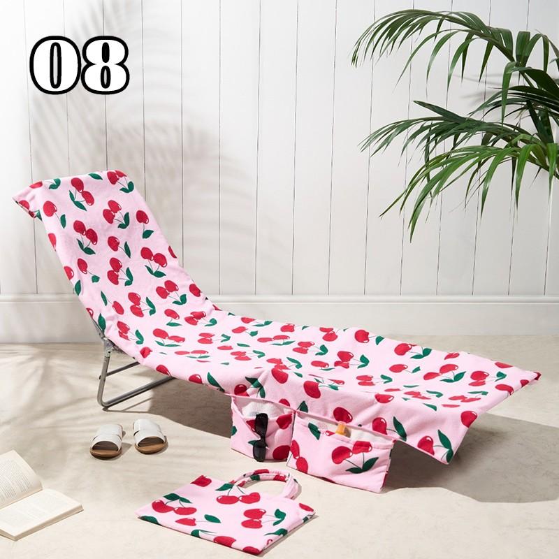 1PC Microfiber Beach Chair Cover Lounge Towel Cover Quick-drying Beach Towel Outdoor Towel with Pocket For Pool Hotel Garden
