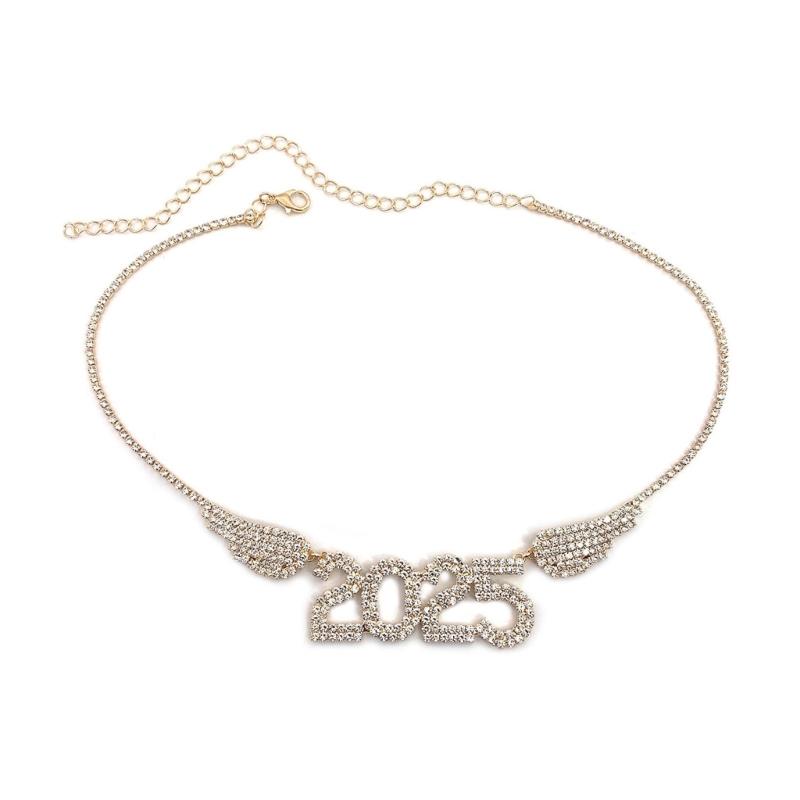 

Элегантное ожерелье «Крыло ангела» 2025 года из прочных сплавных материалов, портативное для ношения на Новый год и на вечеринки, для повседневного использования, для украшения 1