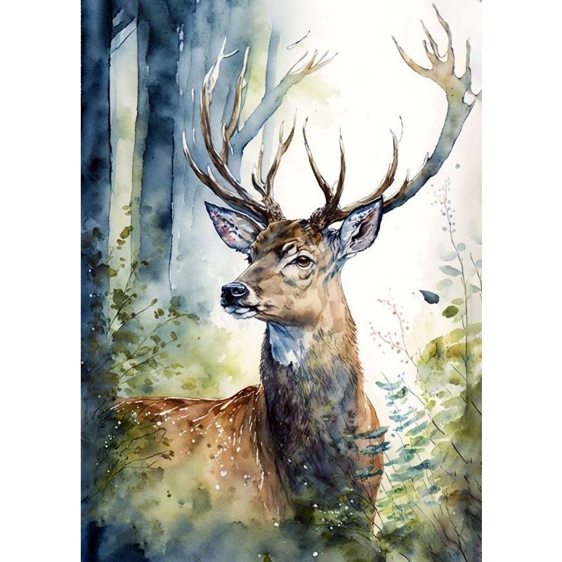 Lovely Animal Wild Deer Canvas Poster Cute Jungle Angel Wall Art Picture for Living Room Bedroom Club Bar Modern Home Decor Gift