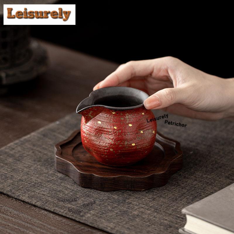 111ml Red Mountain Sprinkled Gold Tea Pitcher Tea Divider Cha Hai Dispenser Justice Cup Fair Mug Tea Ceremony Accessories Craft