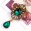 Kvinners Luksus Rhinestone Alloy Brosje Pin Stor Waterdrop Pendent Party smykker