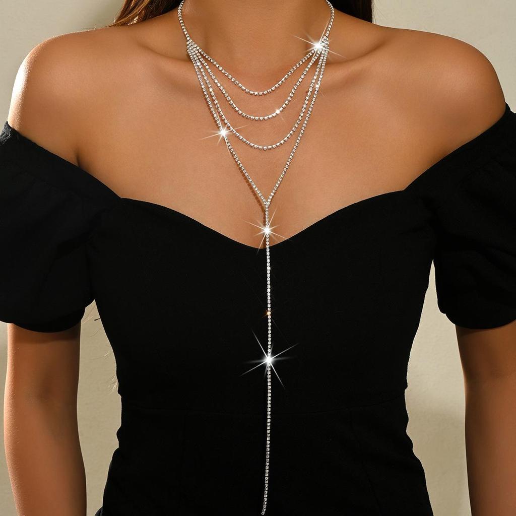 Europäisch Amerikanische Mehrschichtige Strass Körperkette Halskette - Sexy Strandschmuck