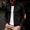 Beautiful Men's Arm Pleated Design Jacket Daily Casual Sports Zip Pocket Cardigan