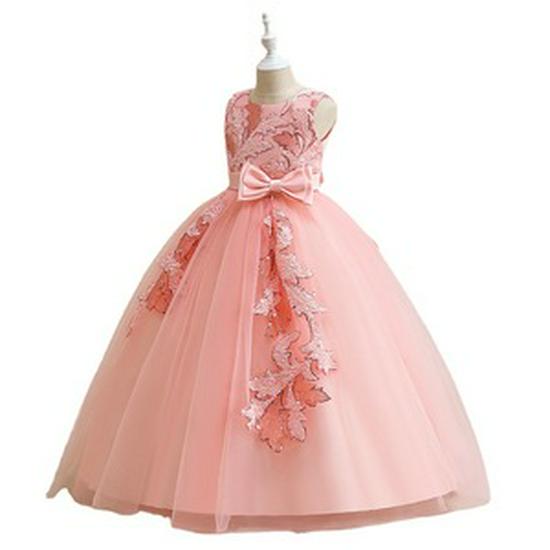 European & American Flower Beaded Princess Dress for Girls - Catwalk & Piano Performance Wear
