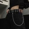 Women Gothic Punk Waist Belt Alloy Chain Design Silver Pin Buckle White Black Blue Waistband Jeans Skirt Waist Belt Girls Gift