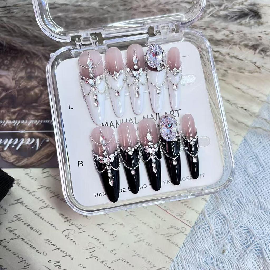 Star Zircon Handmade Wearable Nails - Exquisite High-Quality Nail Art