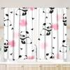 2 pieces - Panda-print curtains - polyester material - suitable for bedrooms, living rooms, and study rooms as privacy curtains.