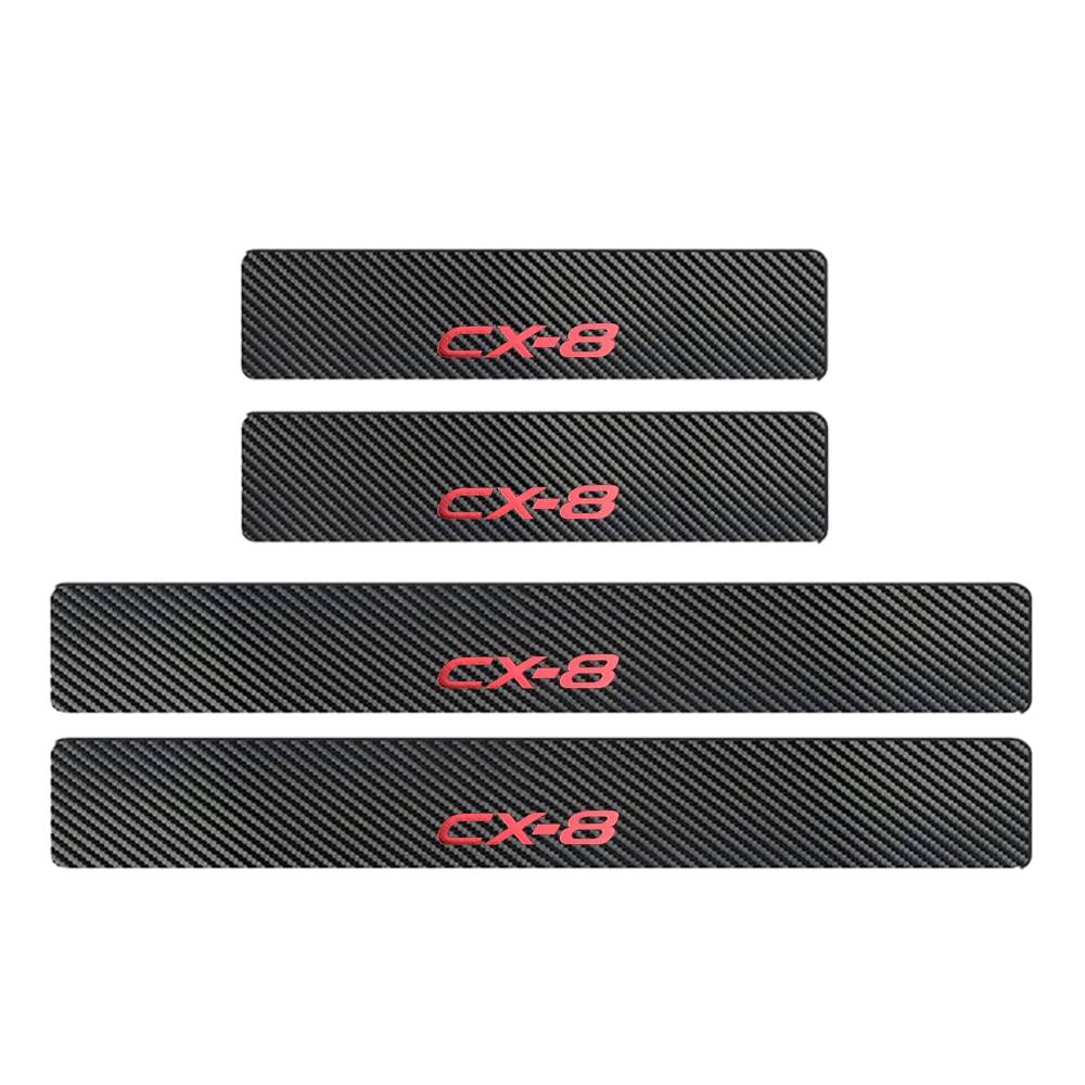 

Latest Mazda KG Series Carbon Fiber Leather Scuff Steps with Gold Foil and Set [BOYOUS Model] CX-8 Plates/Side Hot-Pressed Logo, Scratch-Resistant