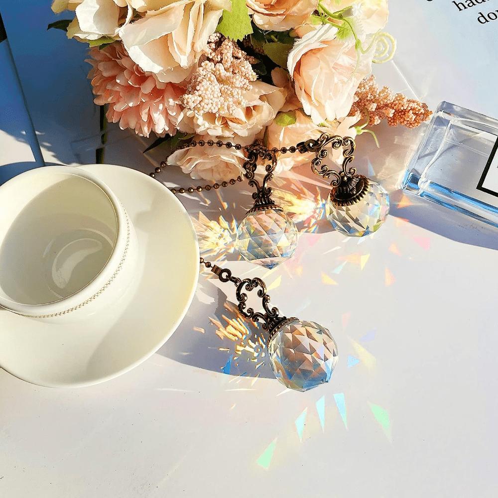 1/2/3/4 Stück Kristallprisma-Kugel, Vintage-Anhänger, Kugelverlängerung, Lichtzugkette, Verlängerungsornament für Badezimmer, Toilette, Deckenleuchte, Ventilator, Schreibtischlampe