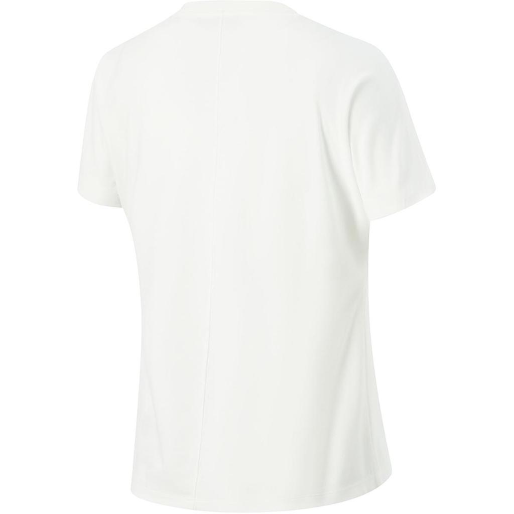 Li-Ning Comfortable Round Neck Moisture Wicking Sports Short Sleeve T-Shirt Women Tops Off-White ATSU018-1