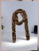 Narrow Korean-Style Women's Winter Leopard Snood: Fluffy Rex Rabbit Fur Imitation Scarf