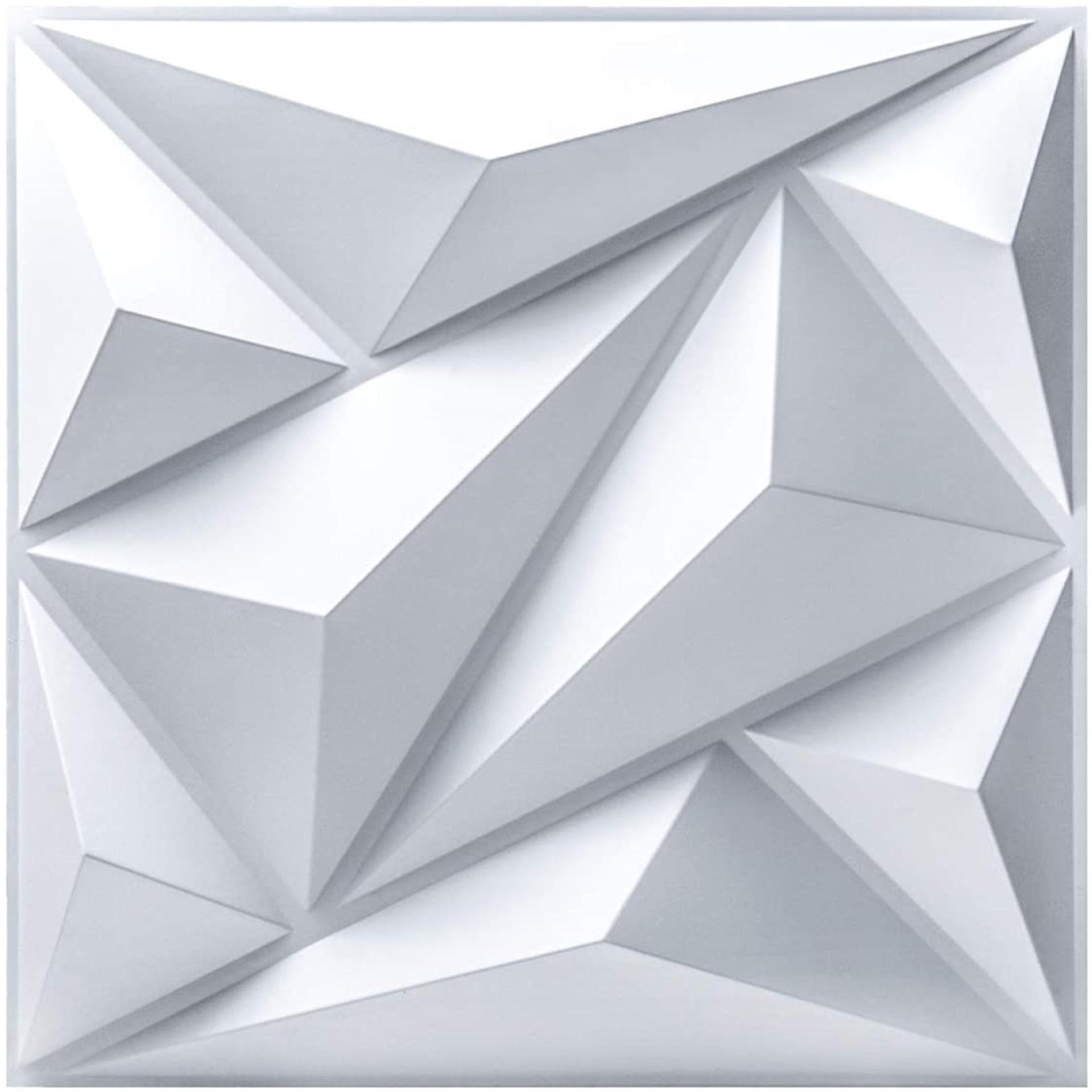 Декоративная 3D стеновая панель из тисненого ПВХ для фоновых стен white