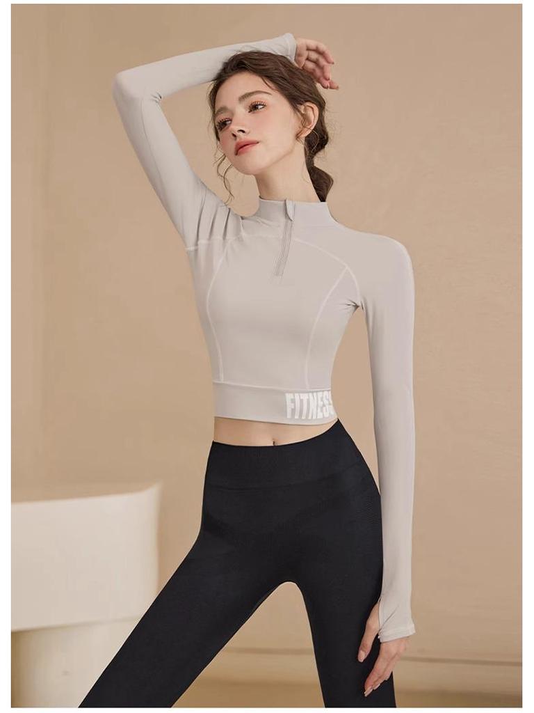 2025 Damen Yoga Fitnessanzug: Langärmiges Lauf- & Pilates-Top