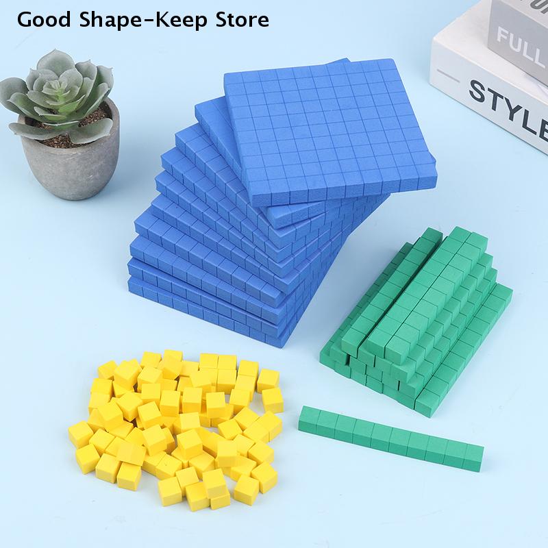 Manipulatives Number Concepts Math Cubes For Base Ten Blocks 130Pcs For Math Place Value Blocks Base 10 Math Kids Counting Block