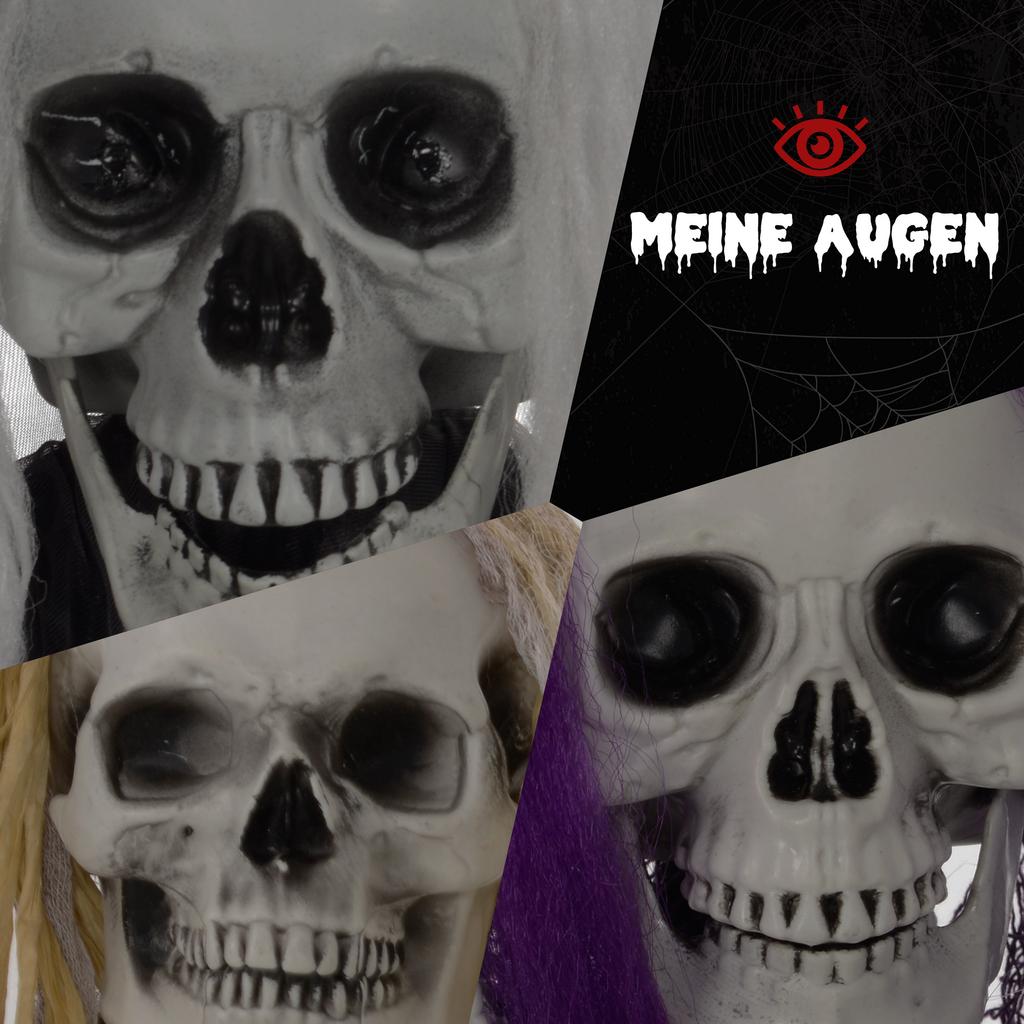 Hanging skeleton ghosts, set of 3, Halloween decorations, adjustable arms, 90/110/200cm