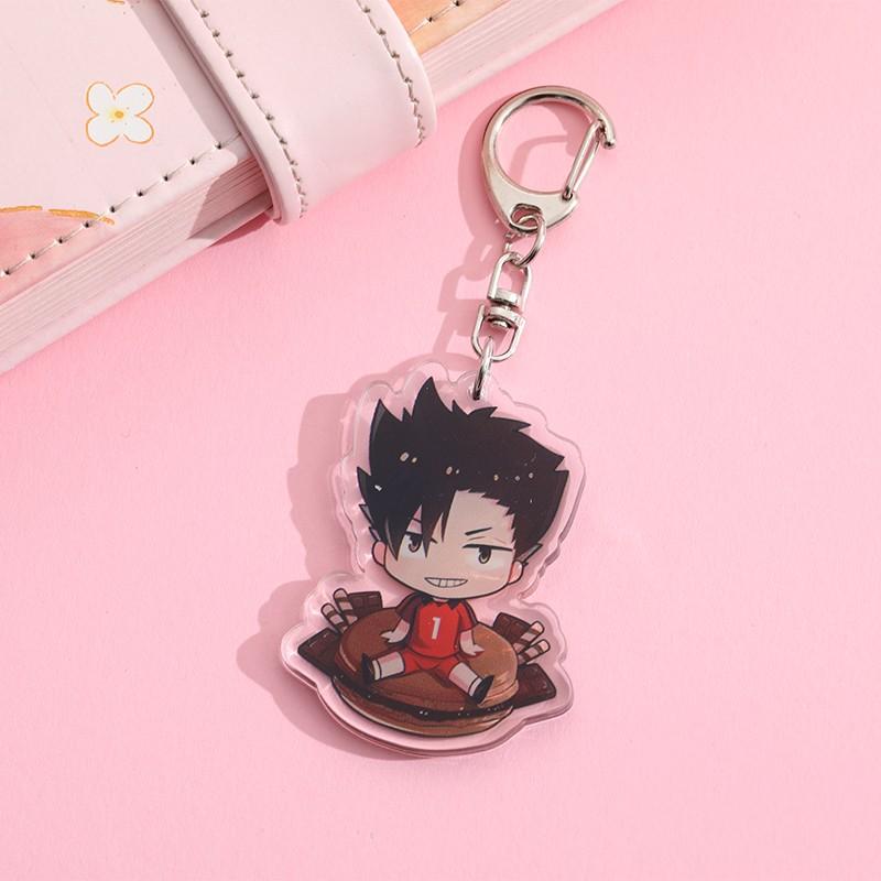 1/12Pcs Anime Character Haikyuu Acrylic Car Keychain Cute Backpack Pendant Funny Bag Charms Accessories Decoration Holiday Gifts