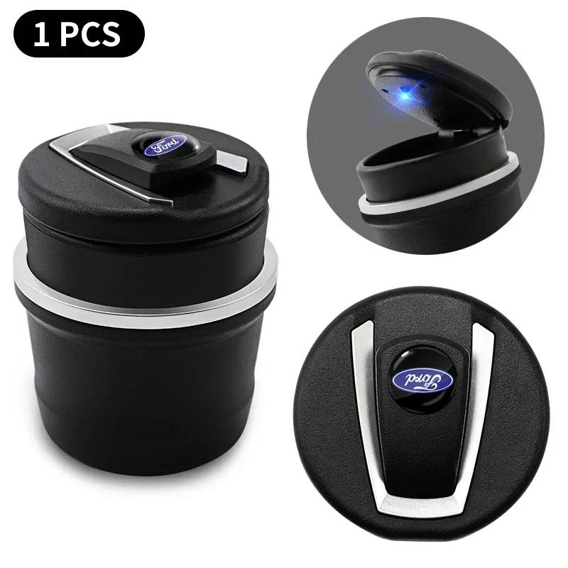 

New 2026 Car Sticker Car LED Ashtray Garbage Coin Storage Cup For Ford Focus mk2 mk3 Fiesta mk7 Ranger Mondeo mk4 S-MAX Kuga Mus