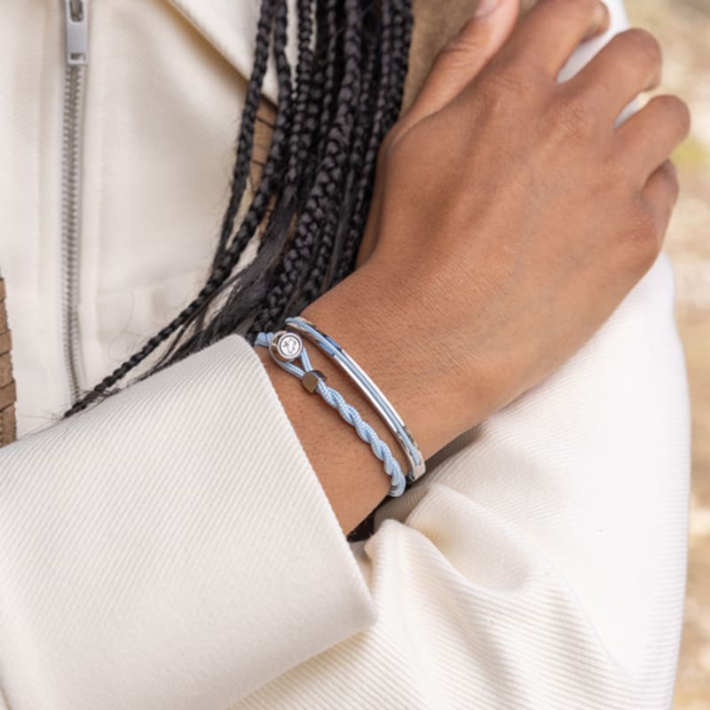 PIG & HEN (Women's) Easy Ed Bracelet - Arctic Blue X Silver