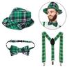 Irish Makeup Up Party Costume for Women Patrick Day Costume Includes Skirt Headband Glasses Long Glove Leg Sleeve