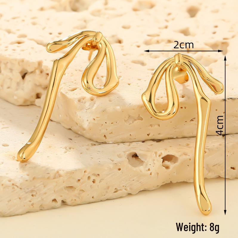 Stainless Steel Retro Stud Earrings for Women - Elegant High-End Design