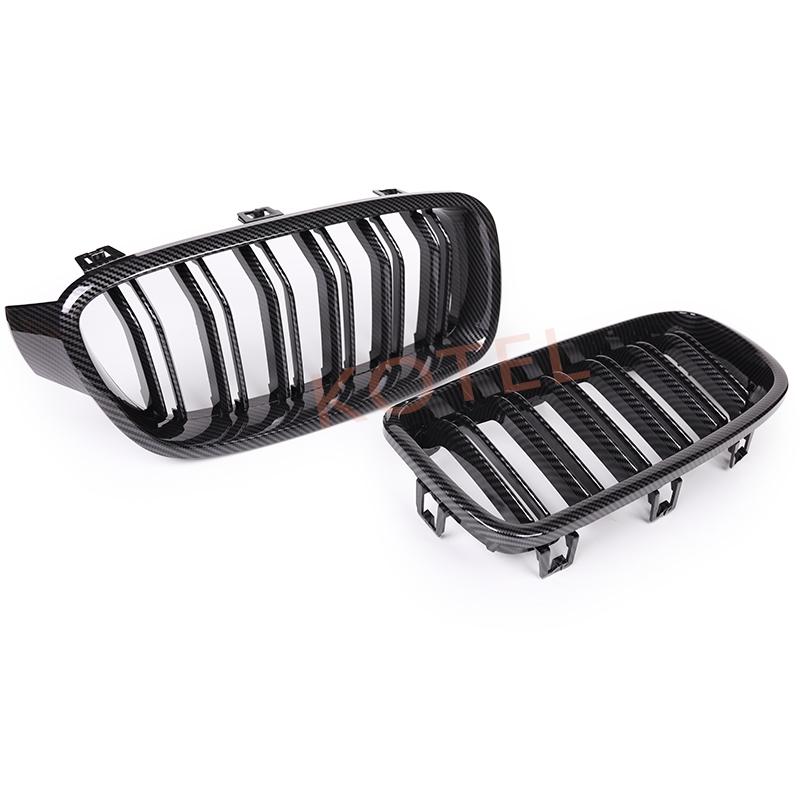 For BMW 3 Series F30 F31 F35 13-19 Carbon Fiber Double Slat Grills Front Kidney Grille Racing Bumper Cover Car Accessories