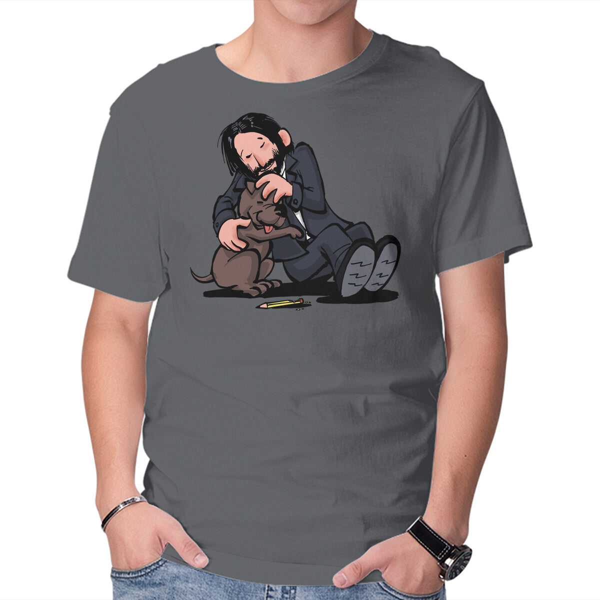 Unisex Crew Neck T-Shirt My Best Friend Graphic Short Sleeve Casual Tee M